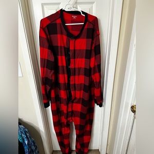 Men’s XMAS Buffalo plaid onesie pajamas